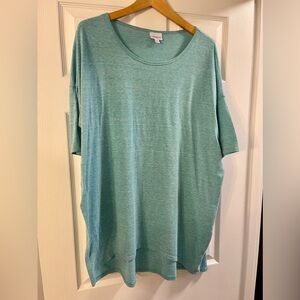 LuLaRoe Irma tunic, heathered Tiffany/robin’s egg blue, size XL, GUC